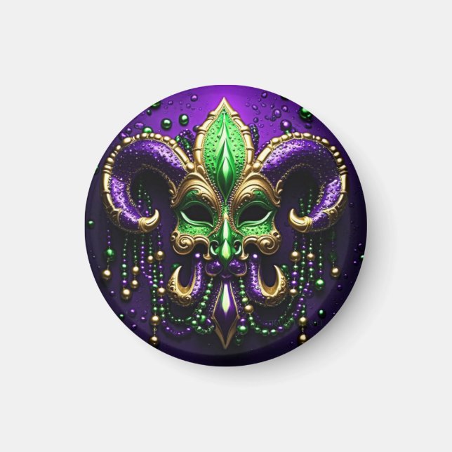 Mardi Gras Fleur De Lis Design Magnet (Front)