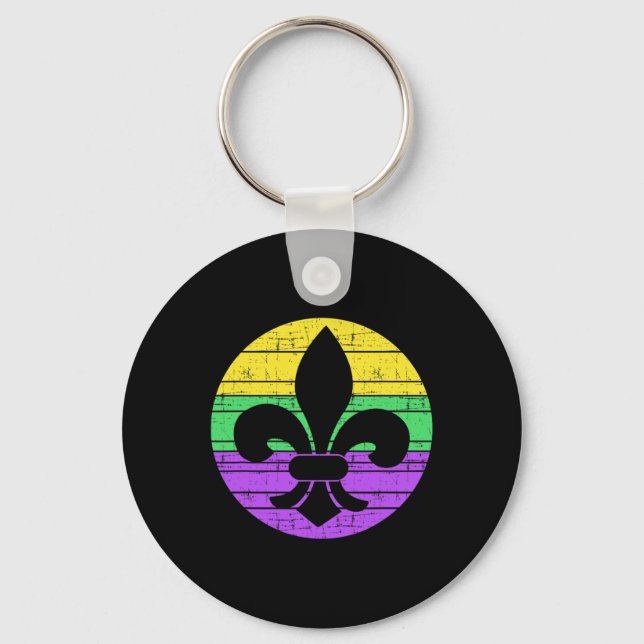 Mardi Gras Fleur De Lis For Carnival Celebration  Key Ring (Front)