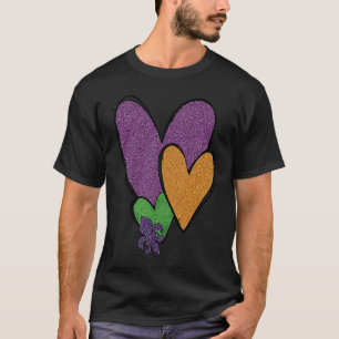 Mardi Gras Fleur De Lis Heart Fat Tuesday Mardi Gr T-Shirt