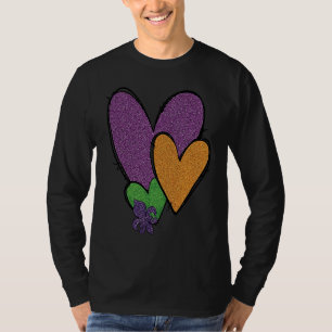 Mardi Gras Fleur De Lis Heart Fat Tuesday Mardi Gr T-Shirt