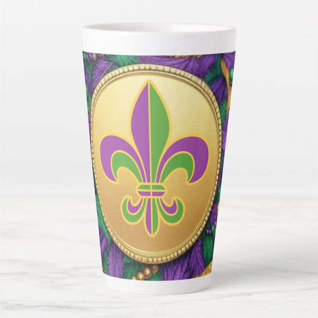Mardi Gras Fleur de lis Latte Mug (Front)