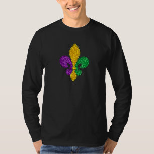 Mardi Gras Fleur De Lis Leopard Print T-Shirt