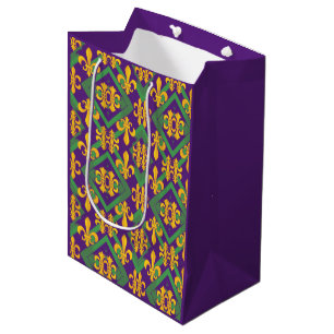 Mardi Gras Fleur de lis Medium Gift Bag