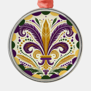 Mardi Gras fleur-de-lis  Metal Tree Decoration