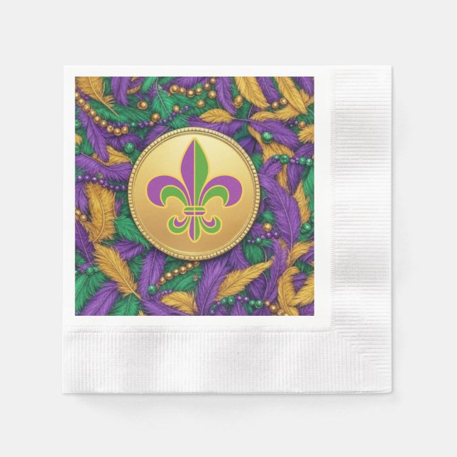 Mardi Gras Fleur de lis Napkin (Front)