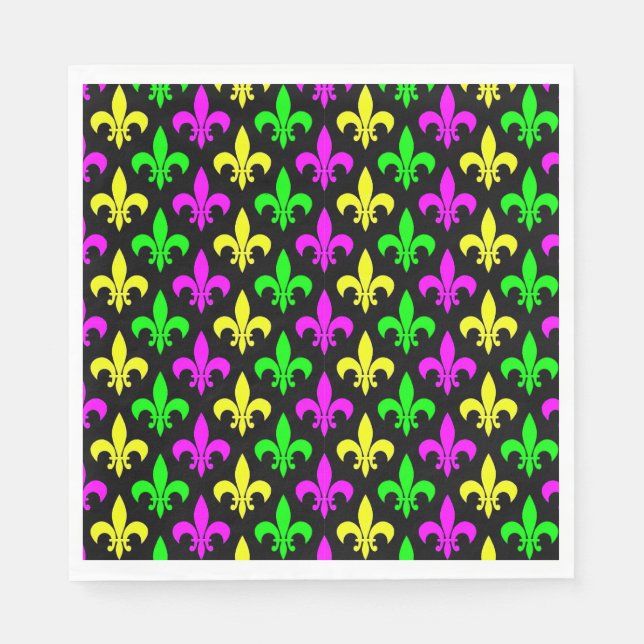 Mardi Gras Fleur De Lis Napkin (Front)