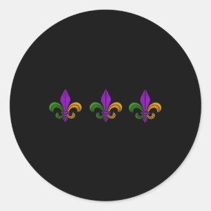 Mardi Gras Fleur De Lis Nola New Orleans And Louis Classic Round Sticker