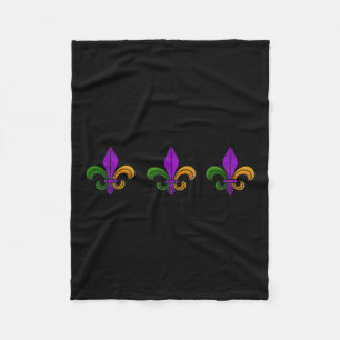 Mardi Gras Fleur De Lis Nola New Orleans And Louis Fleece Blanket