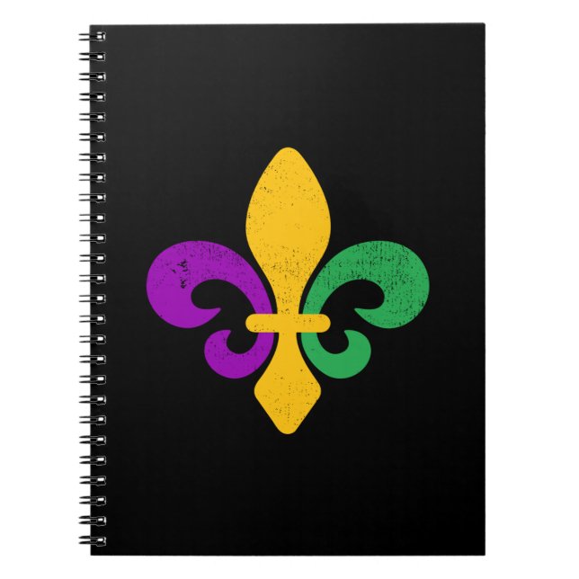 Mardi Gras Fleur De Lis Notebook (Front)