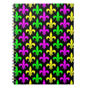 Mardi Gras Fleur De Lis Notebook