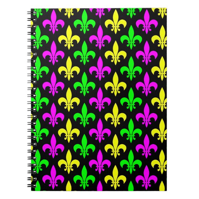 Mardi Gras Fleur De Lis Notebook (Front)