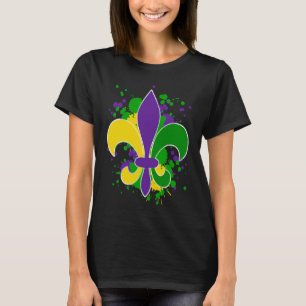 Mardi Gras Fleur De Lis Paint Splatter for men wom T-Shirt