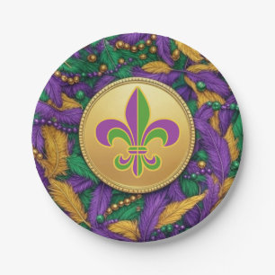 Mardi Gras Fleur de lis Paper Plate