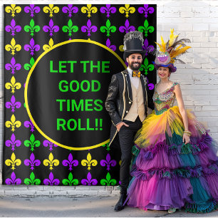 Mardi Gras Fleur de Lis Pattern Custom Backdrop Tapestry