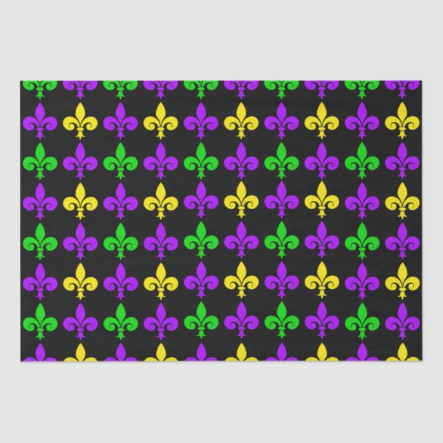 Mardi Gras Fleur de Lis Pattern  Tissue Paper (Front)