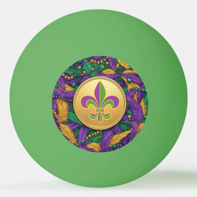 Mardi Gras Fleur de lis Ping Pong Ball (Front)