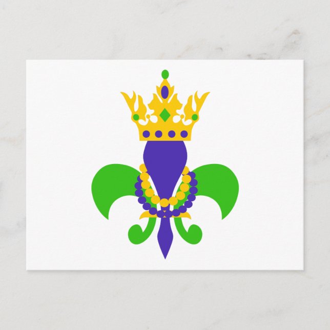 Mardi Gras Fleur de Lis Postcard (Front)