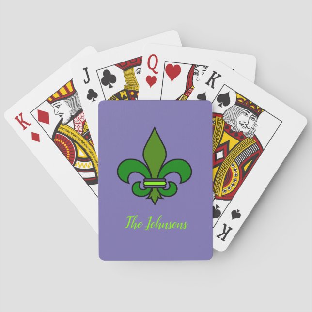 Mardi Gras Fleur de Lis Purple Playing Cards (Back)