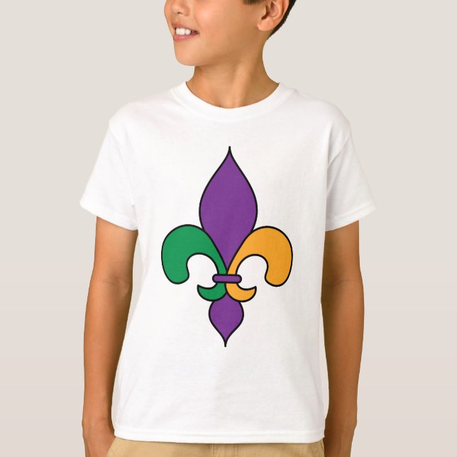 Mardi Gras Fleur de Lis T-Shirt (Front)