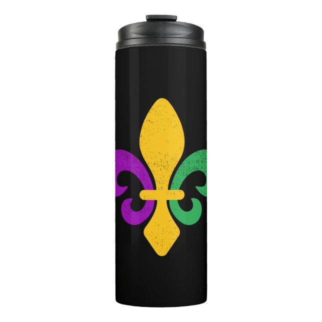 Mardi Gras Fleur De Lis Thermal Tumbler (Front)