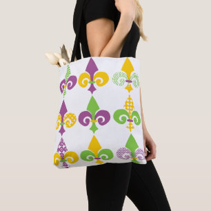 Mardi Gras Fleur de Lis Tote Bag