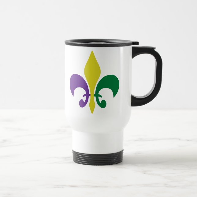 Mardi Gras ~ Fleur De Lis Travel Mug (Right)