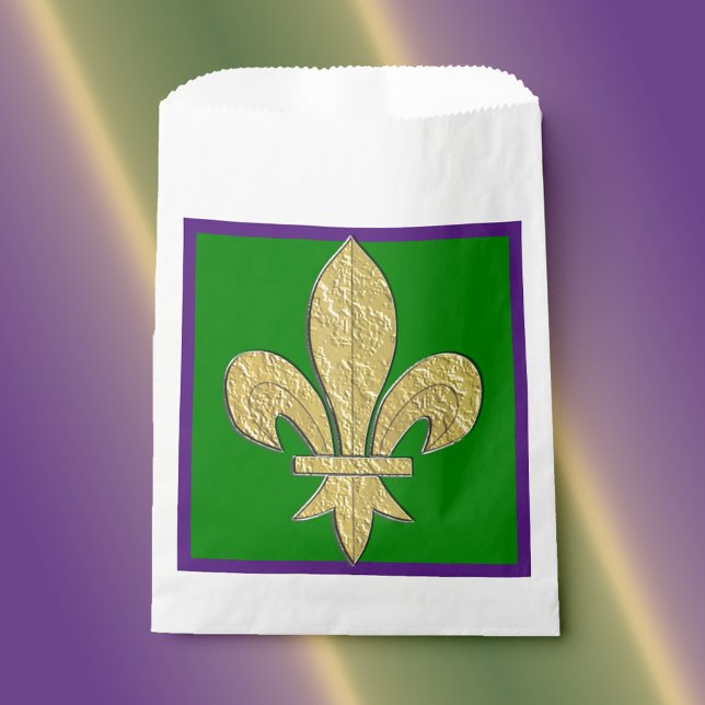 Mardi Gras Fleur-de-Lys Party Favour Bags (Creator Uploaded)