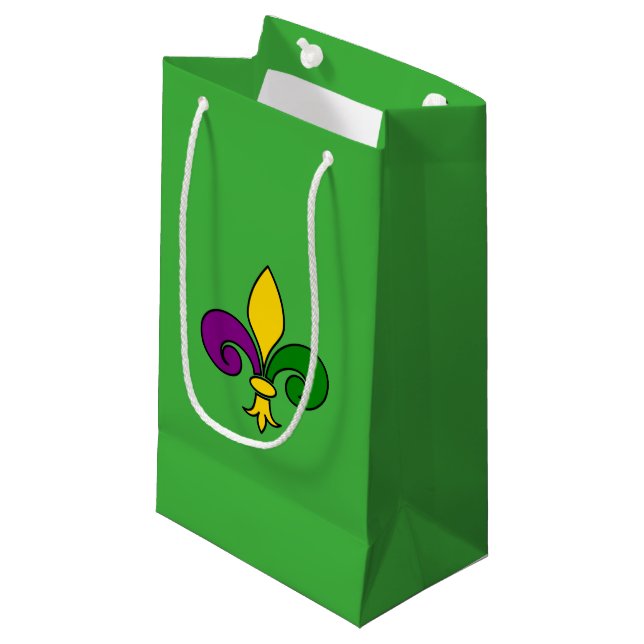 Mardi Gras fleur-de-lys Small Gift Bag (Front Angled)