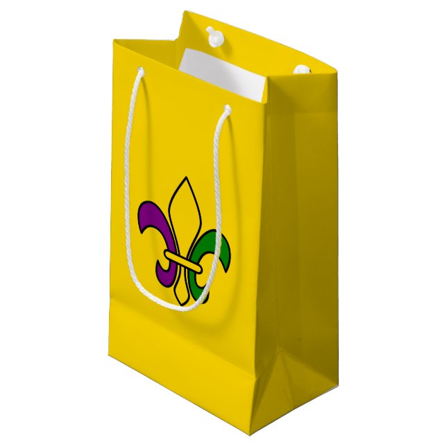 Mardi Gras fleur-de-lys Small Gift Bag (Front Angled)