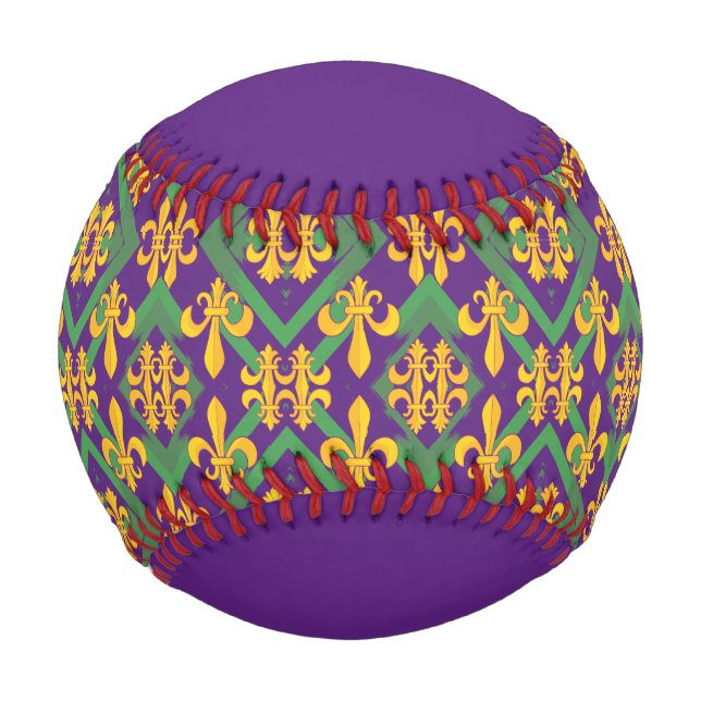 Mardi gras fleur di Lis     Baseball (Front)