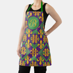 Mardi gras fleur di Lis personalized Apron