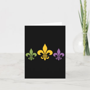 Mardi Gras Fleur Funny Cute Retro Mardi Gras Festi Card
