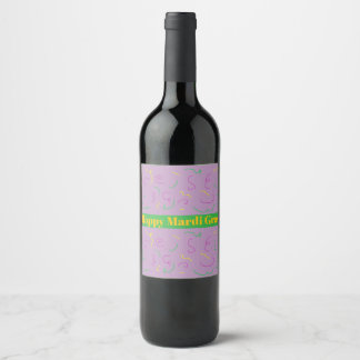 Mardi Gras Food or drink tags Wine Label