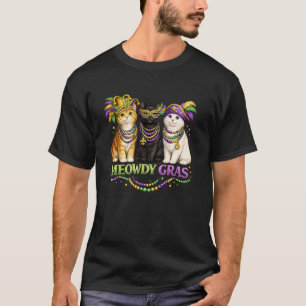 Mardi Gras for Cat Lovers, Funny, MEOWDY Gras Long T-Shirt