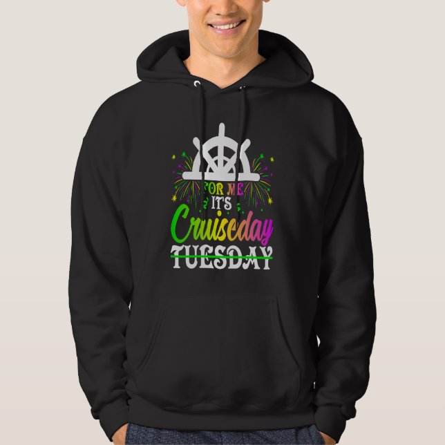 Mardi Gras For me It's Cruiseday celebrations para Hoodie (Front)