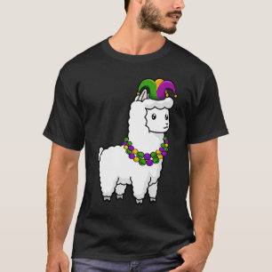 Mardi Gras For Women Carnival Llama Fat Tuesday T-Shirt