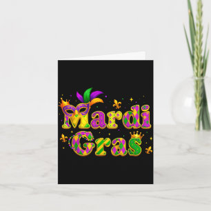 Mardi gras for women kid boys girls men adults fat card