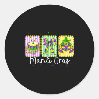 Mardi gras for women kid boys girls women adults classic round sticker