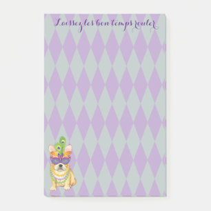 Mardi Gras Frenchie Post-it Notes
