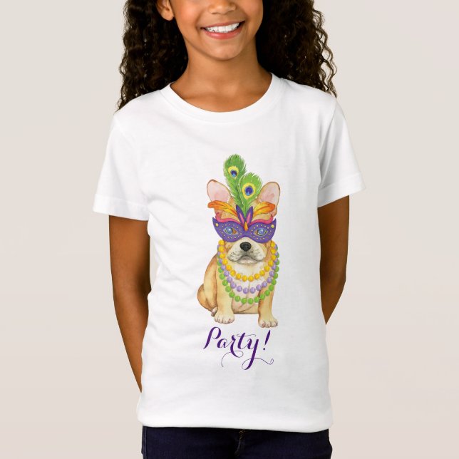 Mardi Gras Frenchie T-Shirt (Front)