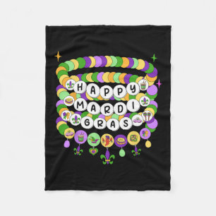 Mardi Gras Friendship Bracelet Mardi Gras Beads Ki Fleece Blanket