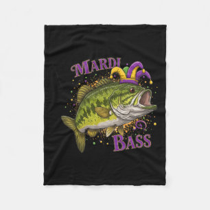 Mardi Gras - Funny Fishing Design Fleece Blanket