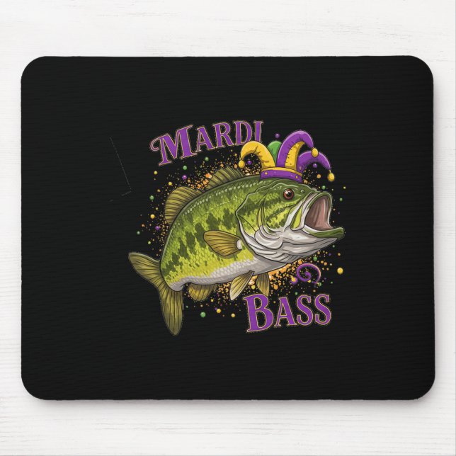 Mardi Gras - Funny Fishing Design  Mouse Pad (Front)