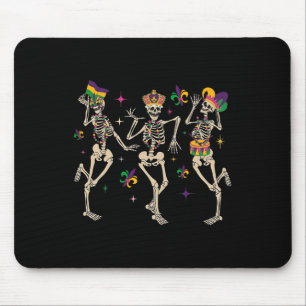 Mardi Gras Funny Skeletons Dancing Carnival Parade Mouse Pad