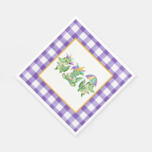 Mardi Gras Gator Party Paper Napkin