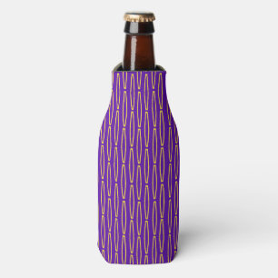 Mardi Gras Geometric Repeat  Bottle Cooler