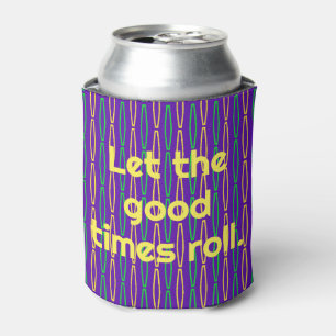 Mardi Gras Geometric Repeat  Can Cooler