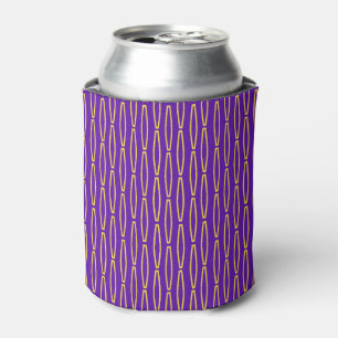Mardi Gras Geometric Repeat  Can Cooler