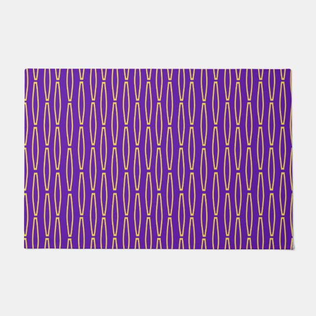 Mardi Gras Geometric Repeat  Doormat (Front)