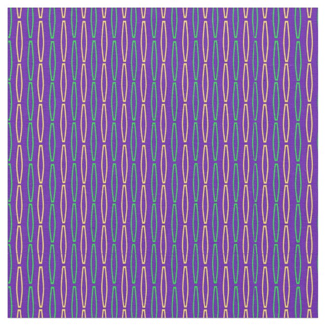 Mardi Gras Geometric Repeat  Fabric (Close Up)